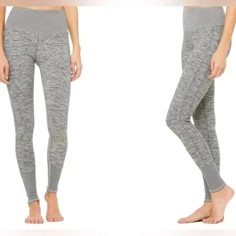 Alo Yoga 7/8 High Waist Sueded Lounge Legging Lead Wash Purple (00778)